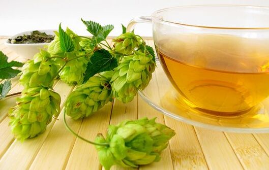 tea from hop cones to increase potency